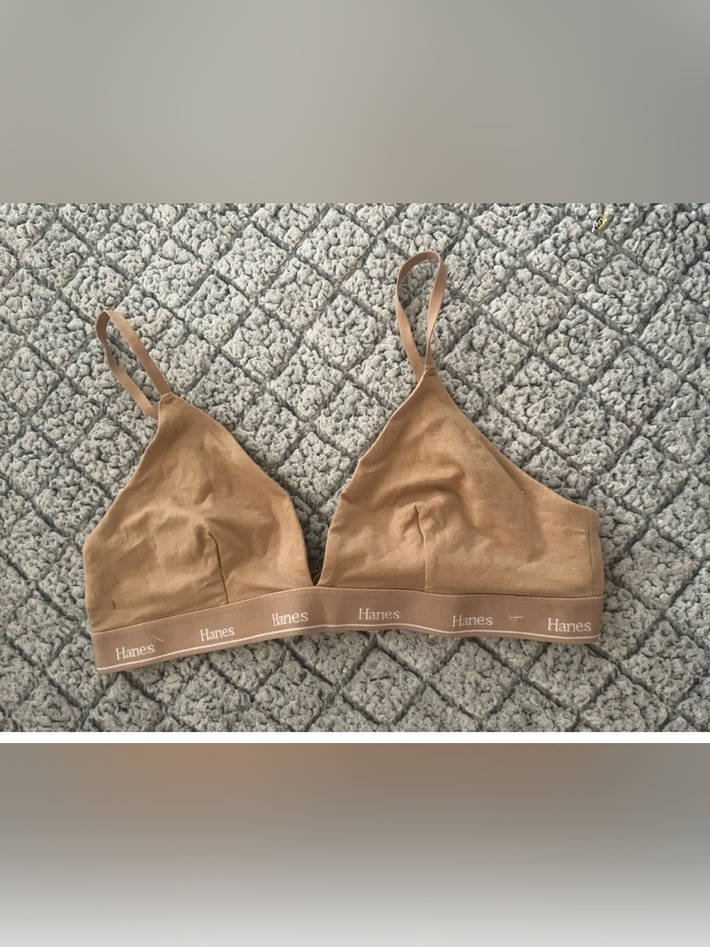 Hanes Wireless Bralette 2 Pack Womens Medium Black Beige Unlined Comfort Bra - Picture 4 of 10